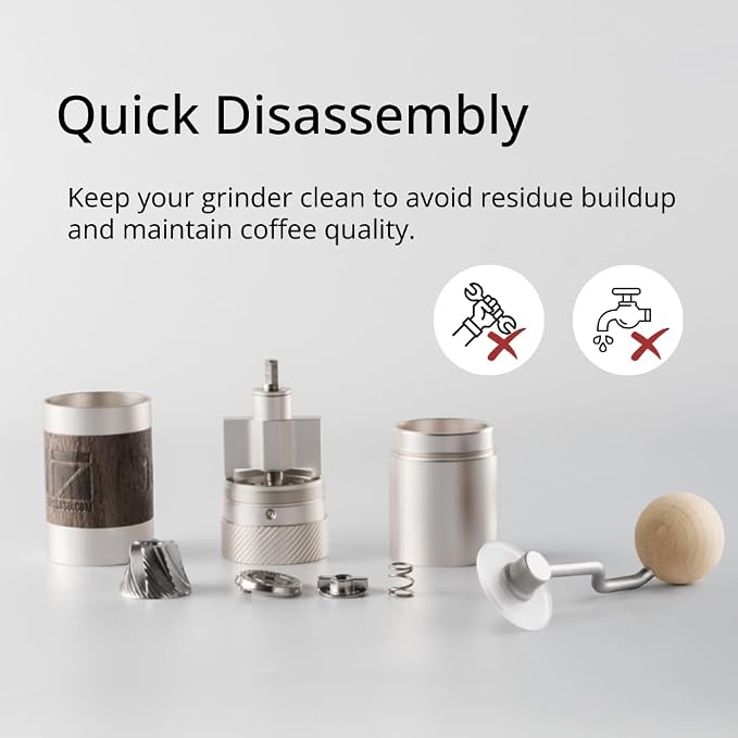 1Zpresso Q Manual Coffee Grinder - Crank Handle with Stainless Steel Conical Burr, suitable for Drip, French Press, Cold Brew, Travel, Camping