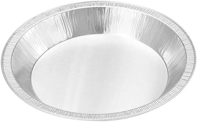 KitchenDance 9 Inch Heavy Duty Aluminum Pie Tins - Oven and Freezer Safe Disposable Pie Pans - Ideal for Restaurants and Bakeries - Reusable and 100% Recyclable Gauge Aluminum - 409 (100, Silver)