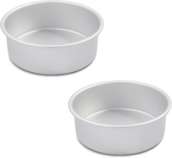 7 x 3 Inch Round Cake Pans Set of 2, Aluminum Round Cake Tin, Baking Cake Pan for Wedding, Party, Family Occasions, Chocolate, Bread. (Round, 7×3 Round Cake Pan, Set of 2)