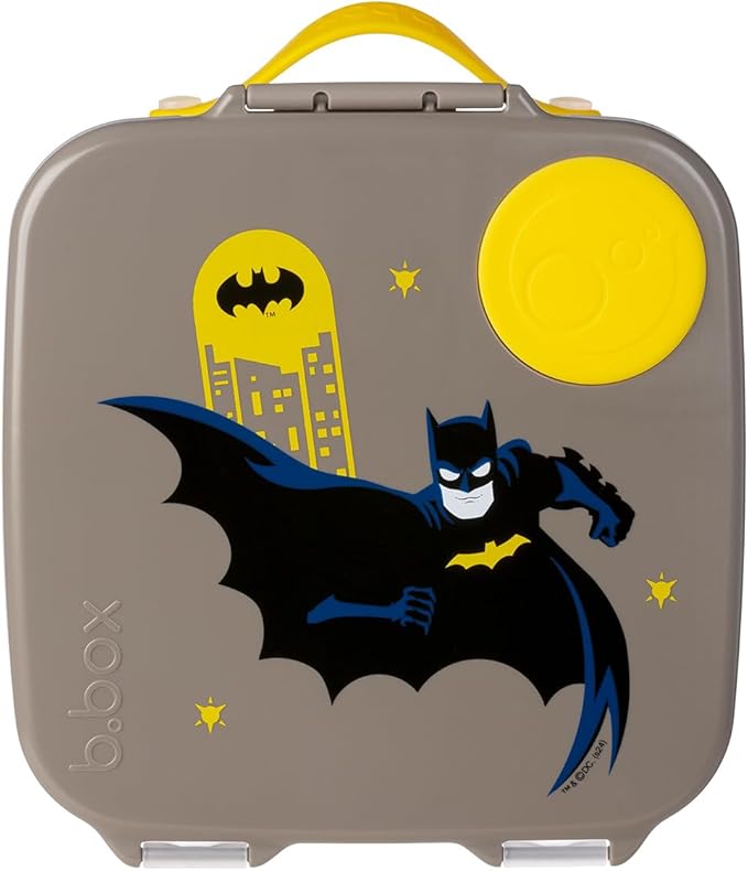 b.box Batman Lunch Box, 8.5 Cup Bento Box for All Ages, Snack Box | Lunch Box Kids + Adults, Lunch Containers, 4 Compartments, Leak Proof, Dishwasher Safe, BPA Free, PFAS Free, Ice Pack