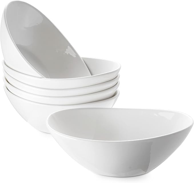 DOWAN 7" Small Serving Bowls Set of 6, 15 OZ Oval Serving Dishes