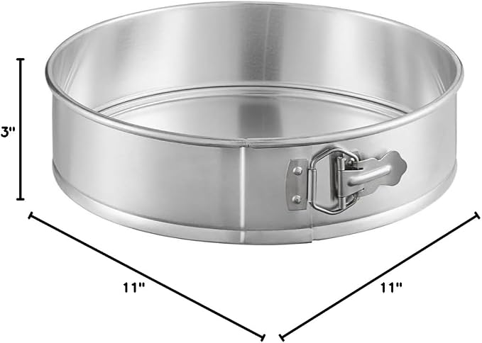 Soro Essentials- 11' x 3'' Deep Aluminum Round Spring Form Pan- Leak Proof Cheesecake Pan Spring Form Pans with Removable Bottom and Quick Release Latch for Baking Cheesecake Cakes