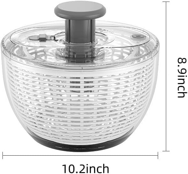 X&E Salad Spinner | Lettuce Spinner | Fruit Washer | Fruit Washing Bowl with Strainer | Vegetable Cleaner | Salad Cleaner | Lettuce Washer | 6 Quart Capacity