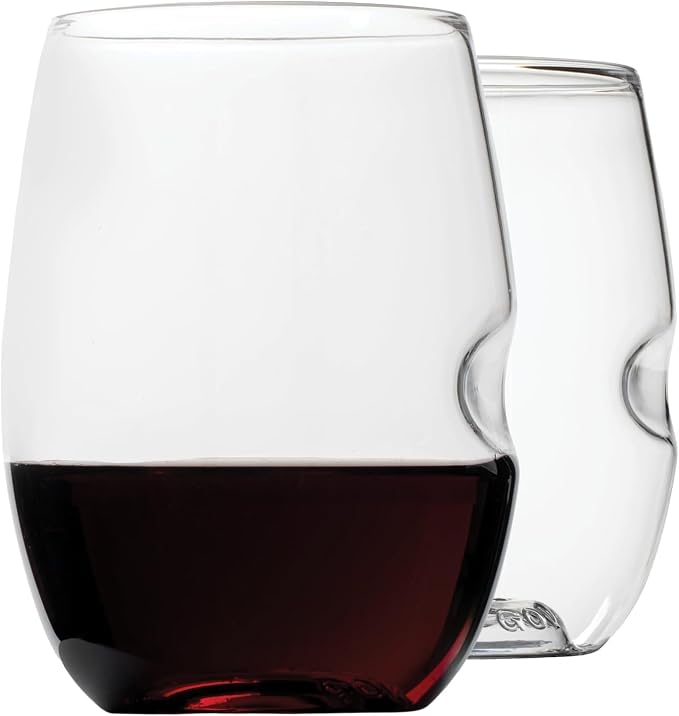 GOVINO Unbreakable Plastic Wine Glasses - Stemless Shatterproof Tritan Glassware, Fancy Cups That Look Like Glass, 16oz, Set of 2
