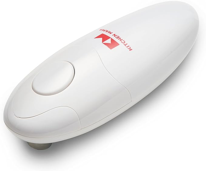 Kitchen Mama Auto Electric Can Opener, White | Automatic, Hands Free, Smooth Edge, Food-Safe, Battery Operated