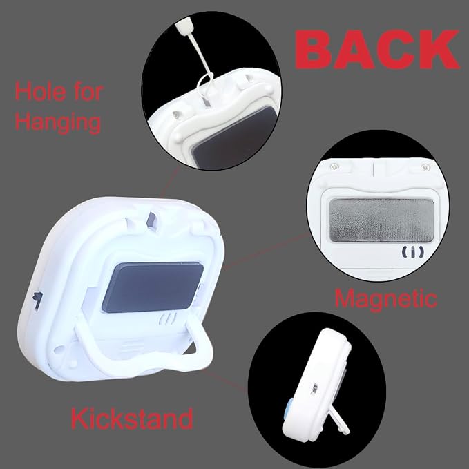 Digital Kitchen Timers, BESTWYA Electronic Timer (6, White) | LCD Screen Big Buttons On/Off Switch Count Up and Down Function for Kitchen,Study,Work,Exercise Training,Outdoor Activities