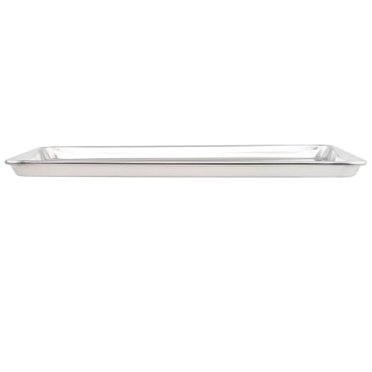 Winware by Winco ALXP-1622 Aluminum Sheet Pan, 16" x 22" | Large flat baking surface, Reinforced rim prevents bending or warping, Great for Food Preparation and Restaurant Kitchens