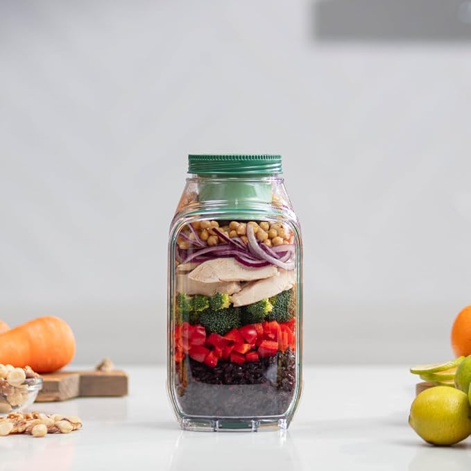 Prepara Classic Harvest Pod, 6 Cups, Green | Leakproof Meal Salad Jar On The Go
