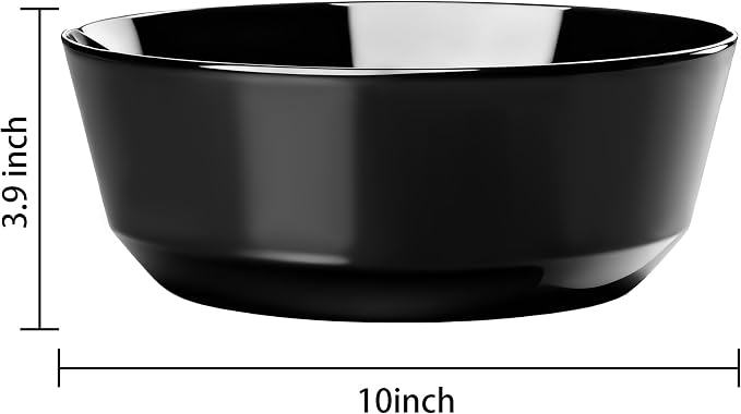 8 Pack Black Serving Bowls for Wedding | 128oz Heavy Duty Disposable Plastic Bowls, Perfect for Party Snack, Salad, Candy & Bar Buffet