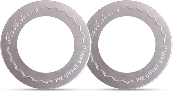 Mrs. Anderson's Baking Individual Pie Crust Protector Shields, Set Of 2, For Mini Pies And Pot Pies, Fits Up To 5-Inch Pie Plates, Prevents Over-Browning And Spills
