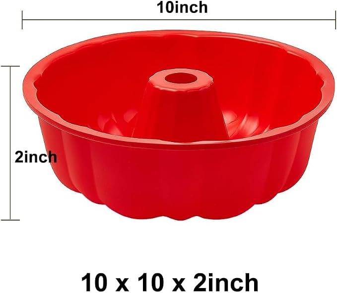 SOV silicone cake pan, silicone Cake Molds, Bakeware Non Stick 10 inch Pan for Jello,Gelatin,cake, Silicone Baking Molds for Cakes, Round Baking Pan (3 packs)