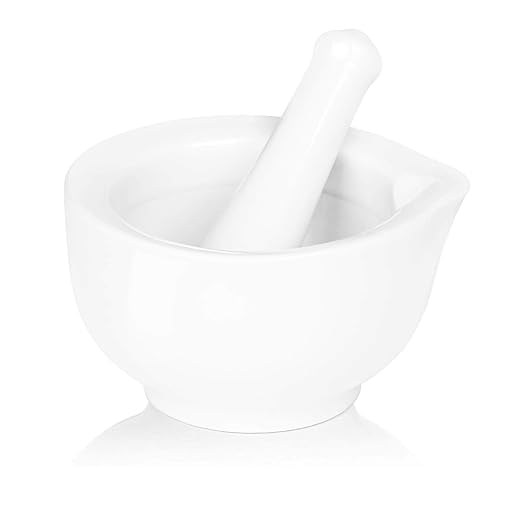 LEETOYI Small Ceramic Mortar Pestle Set, Herb Grinder Pill Crusher 3.3-inch | Ceramic Mortar Pestle Set, Herb Grinder Pill Crusher