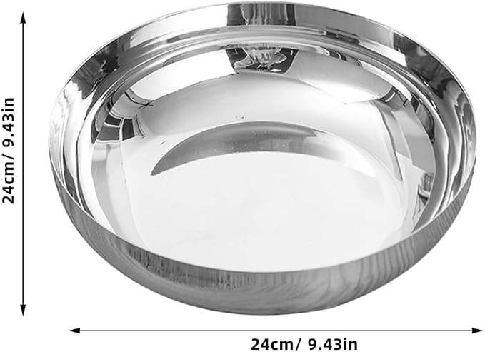 CALLARON 75oz Stainless Steel Mixing Bowls - 9.4 inch Large Metal Serving Bowl, Non-Slip Silver Decorative Bowl for Salad, Pasta, Soup, Fruit, Dishwasher Safe