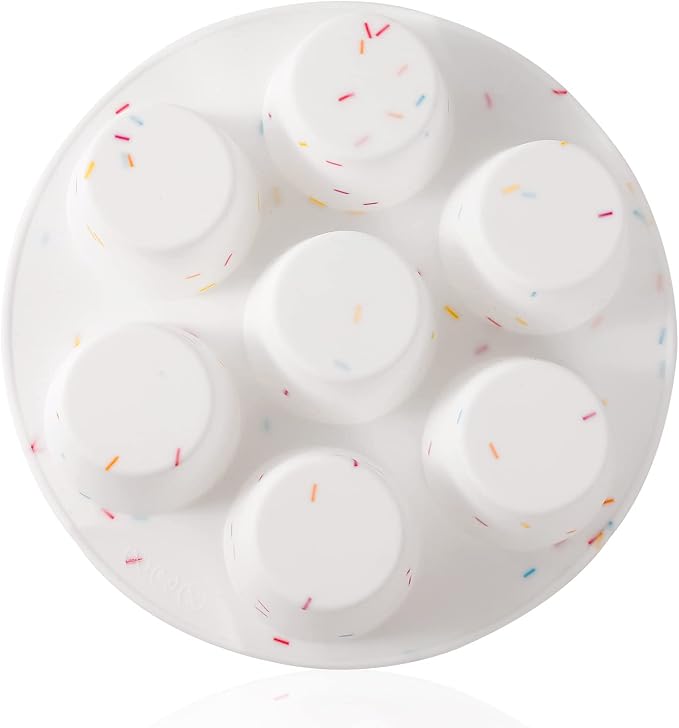 SHEbaking Egg Bites Silicone Mold 7 Cups Egg Bite Mold Non-Stick Air Fryer Egg Mold Muffin Pan for Baking Egg Bite Maker for Mini Muffins, Tart, Mini Cupcake BPA Free