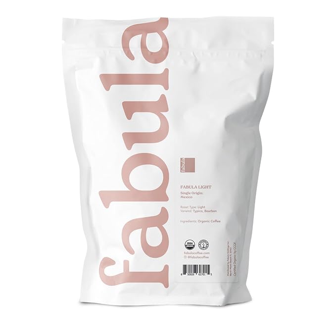 Fabula Coffee Light Roast Freshly Ground - Organic - Low Acid - Single Origin - Non-GMO - Mold Free - 12 Ounces
