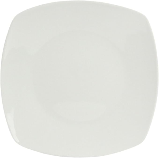 10 Strawberry Street Simply Square 16 Piece Dinnerware Set, Porcelain, White