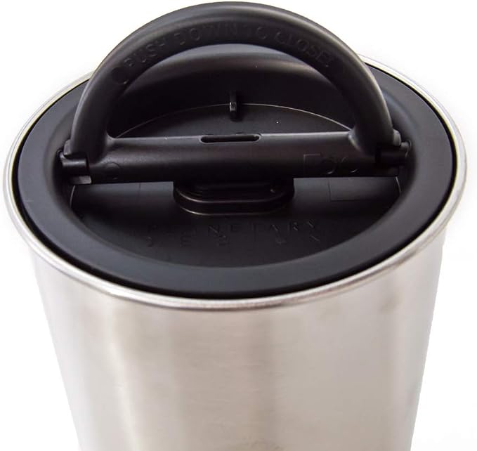 Planetary Design Airscape Stainless Steel Coffee Canister | Food Storage | Food Storage Container | US Patented Airtight Lid | Push Out Excess Air Preserve Food Freshness (Small, Brushed Copper)