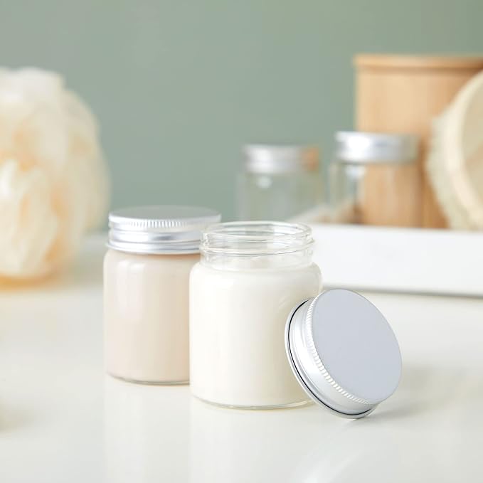 Juvale Mini Glass Spice Jars with Lids - 1.7 oz, Clear Art Deco, 5-Pack - Glass Craft Jars with Lids for Spices, Jams & Crafts