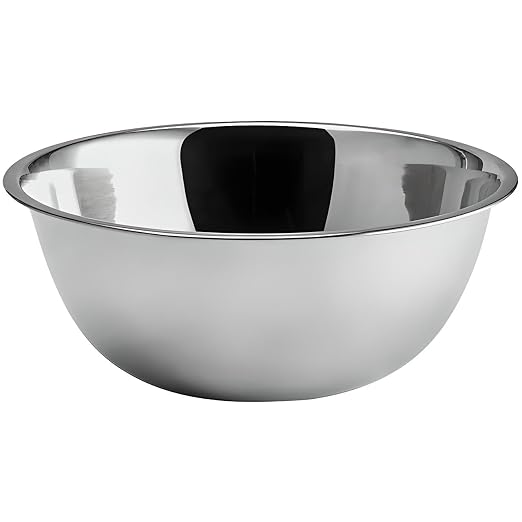 OCS Parts 5 Quart Stainless Steel Mixing Bowl | 11.25-Inch | Professional Grade Flat Base Mixing Bowls for Home and Commercial Kitchens | Dishwasher Safe