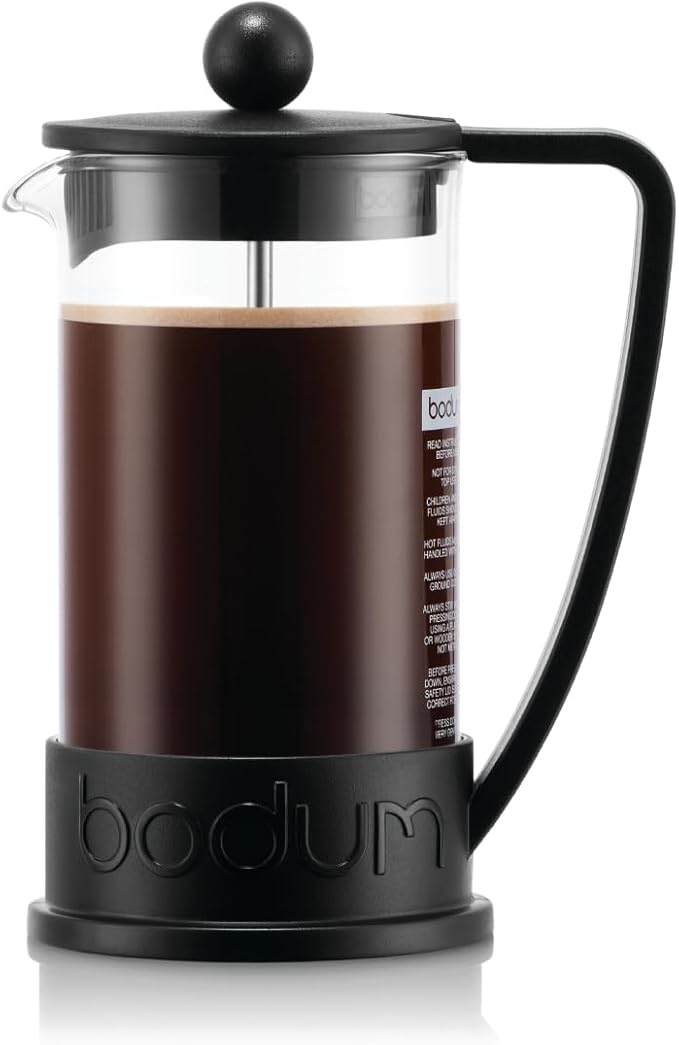 Bodum 12oz Brazil French Press Coffee Maker, High-Heat Borosilicate Glass, Black - Made in Portugal (Pack of 4)