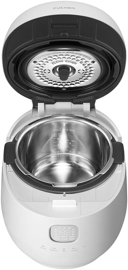 Cuchen 10-Cup Premium IH Pressure Rice Cooker & Multi-Cooker, Full 304Ti Stainless Steel Inner Pot, Dual High/Non-Pressure, Slow Cook & Auto Steam Clean (CRH-TWS1010PWUS)