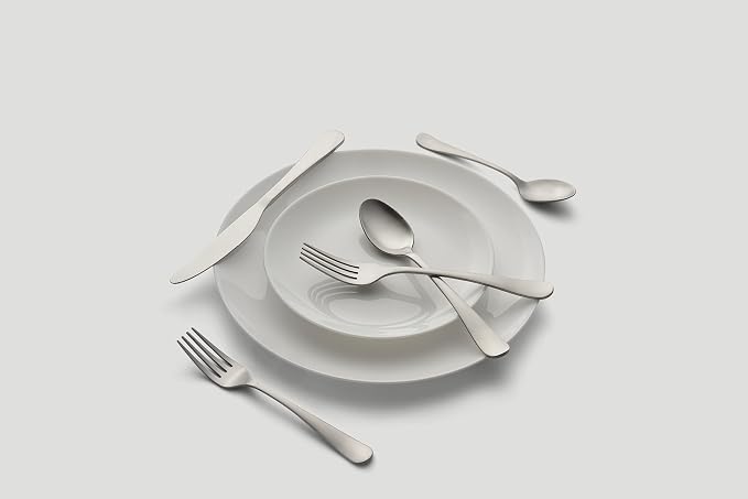 Cambridge Silversmiths Rhiannon Satin 20 Piece Flatware Set, Service for Four, silver