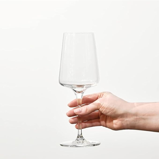 Krosno White Wine Glasses Set of 4, 13.5 oz, Infinity Collection | Wine Tumbler with Stem, Lead-Free Crystal Glassware, Drinking Glasses, Elegant Cups, Home & Restaurant, Dishwasher Safe