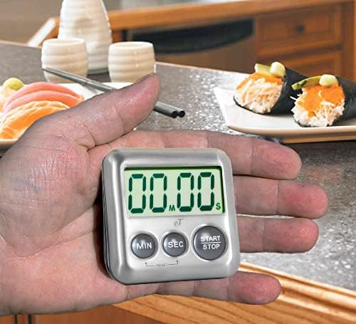 Elegant Digital Kitchen Timer Stainless Steel - Loud Alarm - Model Charcoal