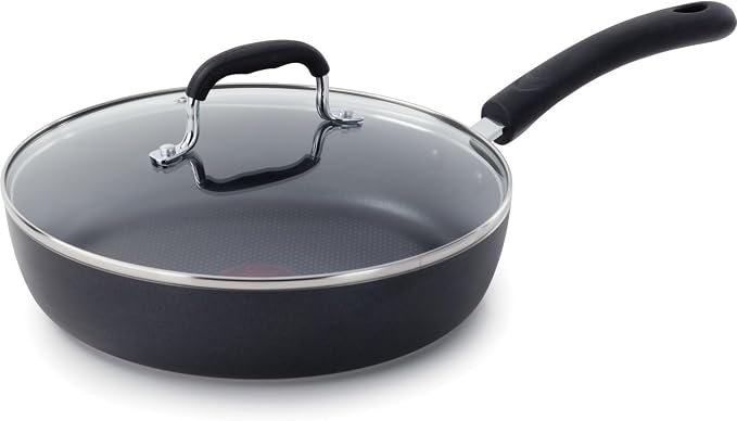 T-Fal Experience Nonstick Frying Pan with Lid, 10 in Induction Skillet, Black