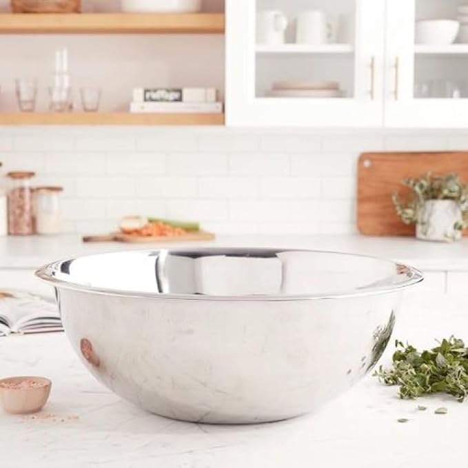 YBM HOME 20 Quart Stainless Steel Premium Mixing Bowl – Heavy Duty Deep Prep Bowl for Baking, Cooking, Dough Mixing, Salad Serving & Commercial Kitchen Use