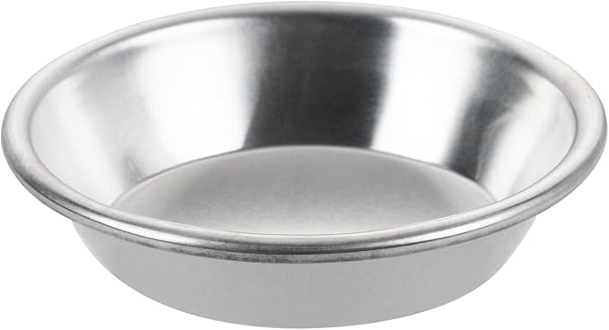 Restaurantware Aluminum Pie Pan 1 Count 4 Inch Round 1 Inch Deep Oven-Friendly Pie Tin, Lightweight Baking Pan, Silver Plate for Quiche, Fruit Pies, Home And Commercial Kitchens