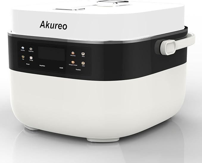 3L Smart Rice Cooker, 6-Cup Uncooked, Fuzzy Logic, Stainless steel spherical inner pot with non-stick ceramic glaze coating, Keep Warm, White
