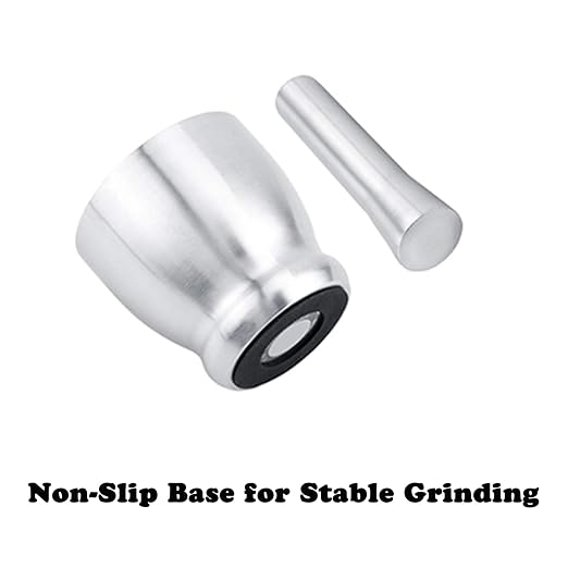 Conical Mortar and Pestle Set, Large Stainless Steel with Lid | Deep Bowl, Large Capacity, Heavy Duty, Thick Wall, Garlic Press, Ginger Grinder, Kitchen Essential, Versatile Use