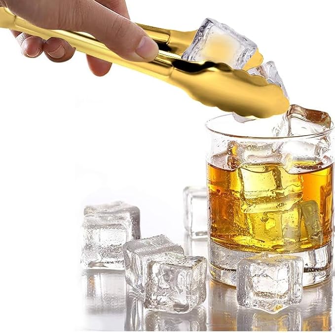 4 Pack Gold Serving Tongs XEVOM Buffet Tongs Serving Utensils Salad Tongs Stainless Steel Gold Plated Buffet Serving Tongs,9 Inch