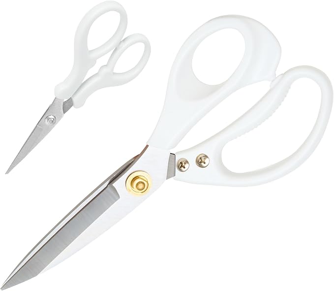 All Purpose Kitchen Scissors, Kitchen Shears Heavy Duty - Dishwasher Safe Food Scissors- Multipurpose Cooking Shears for Meat Poultry Food, Herbs, and Fish, Comfort Grip Handles, White
