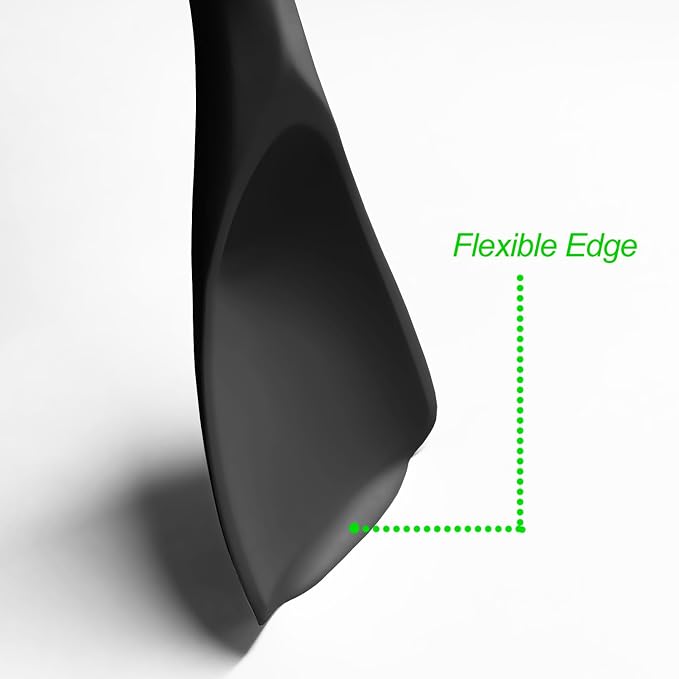 Cooking Spoon for Nonstick Cookingwares, Silicone Spoon Spoon for Mixing, Scoop, and Scrape, Black (13.4''+11.4" Black 2-Pack)