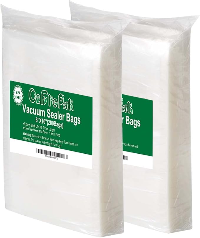 O2frepak Pint 6"x10" Vacuum Sealer Bags 200ct for Food Storage | BPA Free PreCut Food Grade,Commercial Grade,Heavy Duty Vacuum Food Freezer Bags,Great for Sous Vide Vacuum Sealer