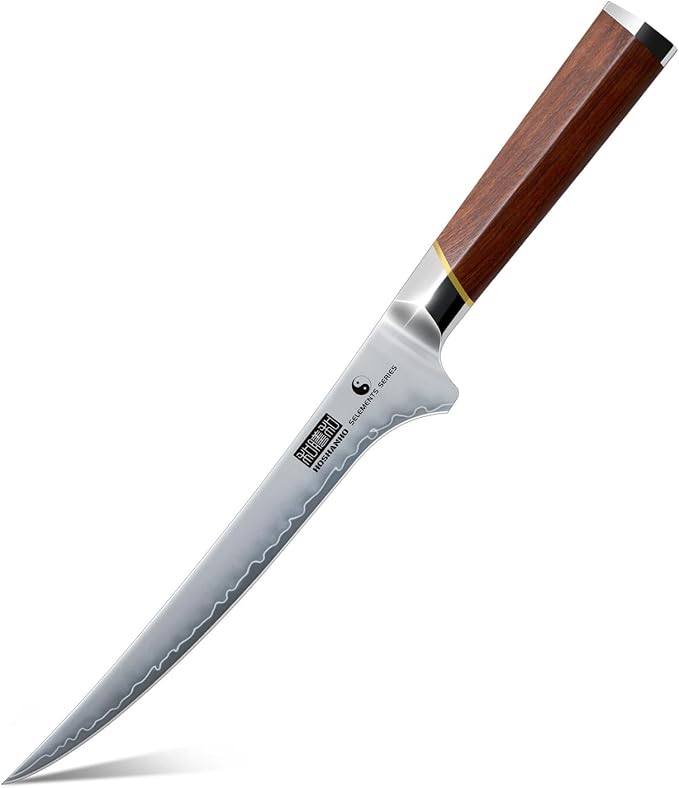 HOSHANHO Fillet Knife 7", Japanese Boning Knife for Meat Cutting Fish | High Carbon Steel Fish Fillet Knife, Professional Filet Knife with Ergonomic Rosewood Handle, Ideal Gift for Men and Women