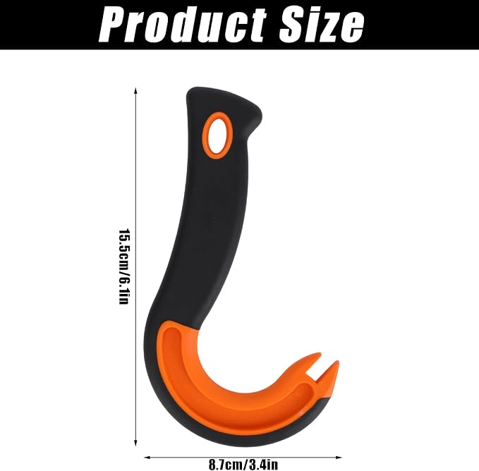 Easy Open Ring Pull Can Opener, J Hook Can Opener Pull Tab with No-Slip Grip for Seniors Kids Weak Hands Manual Soda Beer Pop Top Tin Bottle Jar Lid Lifter Tool (Orange)