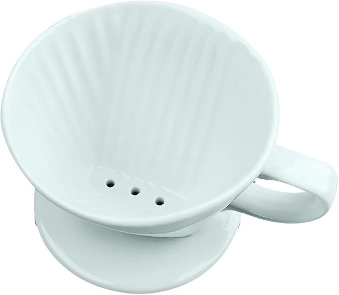 Ceramic Pour Over Coffee Dripper, V-Shaped Coffee Filter Cone | Brews rich, balanced coffee with a 3-hole design for smooth extraction and consistent flavor in every cup.