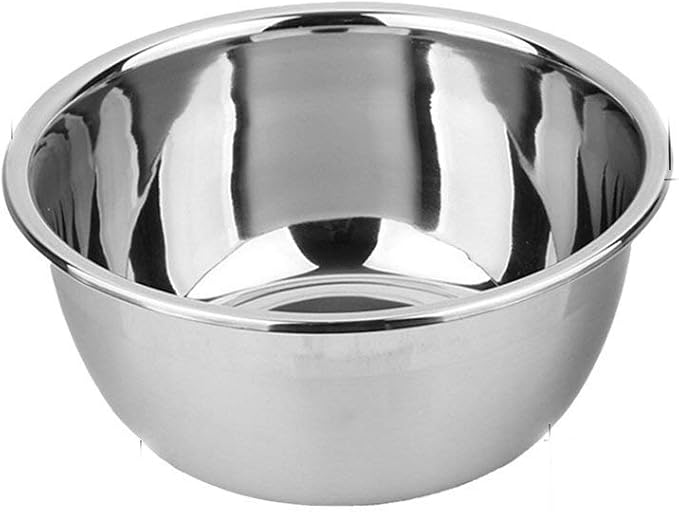 meleg otthon Stainless Steel Bowl,3QT Salad Bowl,Metal Bowls,Stainless Steel Basin,Heavy Duty Deeper Edge Mirror Finish Dishwasher Safe bowl (M)…