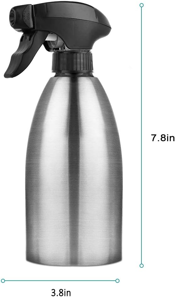 Accmor Olive Oil Sprayer, Vinegar Sprayer Dispenser, Safety Exquisitely Stainless Steel Container Seasoning Kitchenware Tools for BBQ, Cooking, Frying and Grilling (17oz (500ML))