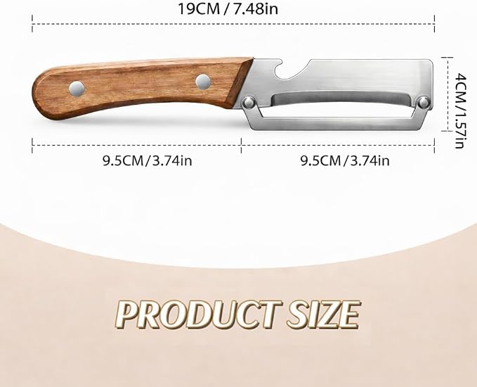2026 Upgrade Vegetable Peeler With Wooden Handle, Stainless Steel Wide Blade Potato and Carrot Peeler, 2-in-1 Veggie Peeler With Bottle Opener for Kitchen, Camping and Travel (2PCS)