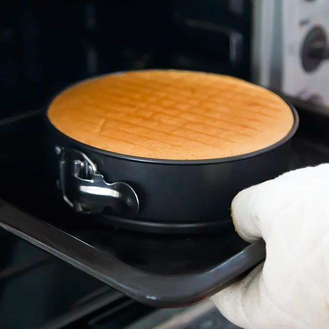Mingcao 9 Inch Springform Pan, Nonstick Cake Pan, Heavy Duty Cheesecake Pan, Ice-Cream Cake Pan, 2 in 1 with Removable Bottom and Quick-Release Latch for Oven Baking - Gray