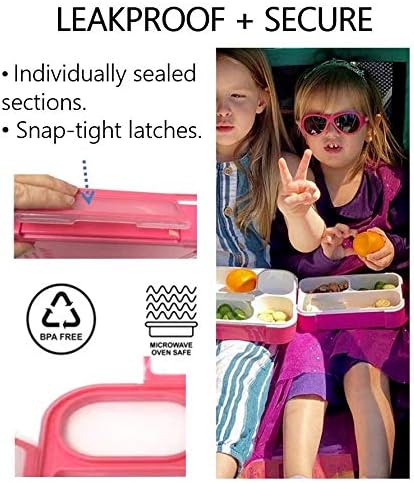 kinsho Small Snack Box Container for Kids Toddlers, Set of 2 (Pink + Coral) | 3 Compartments, Leak-Proof, Spill Proof, BPA-Free Reusable Small Mini Bento Lunch Box for Daycare School Travel, Holds 2 Cups