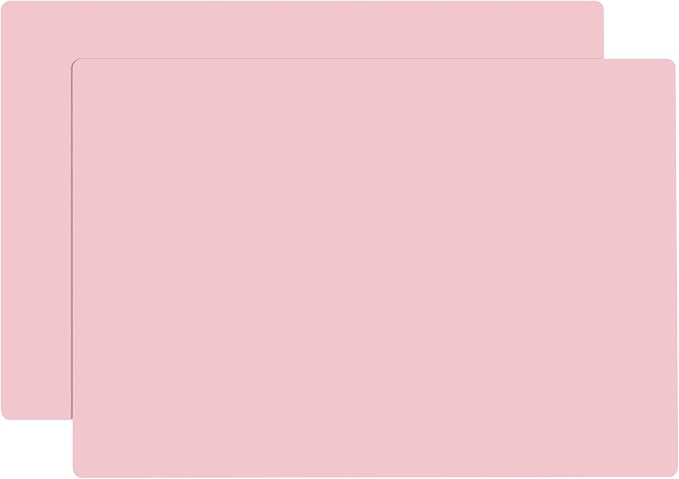 Silicone Placemats, 2Pcs 15.7"x 11.8"x 0.03" Pink Silicone Table Mat, Silicone Mats for Baking, Jewelry, Kitchen Counter
