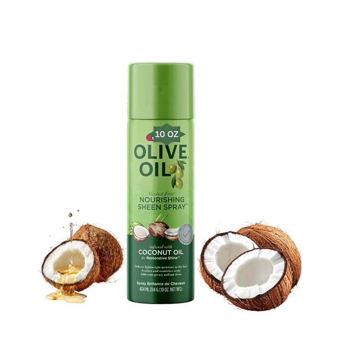 Olive Oil Hair spray with Coconut – 10 oz (404 ml / 284 g) – Deep Hydration & Shine
