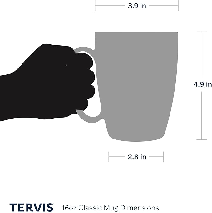 Tervis Clear & Colorful Tabletop Made in USA Double Walled Insulated Tumbler Travel Cup Keeps Drinks Cold & Hot, 16oz Mug, River Rock | Made in USA, Double-wall Insulated Keeps Coffee & Matcha Hot, Shatterproof, BPA-Free, Dishwasher Safe, Gifts under $25