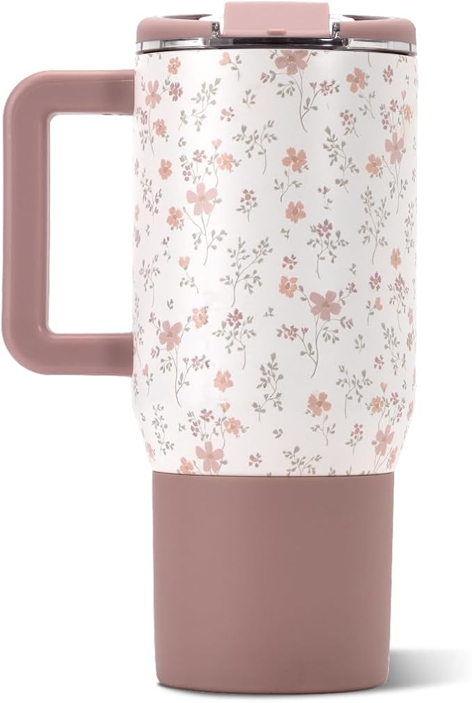 HydroJug Coffee Traveler 20oz Ceramic-Lined Mug with Handle, Magnolia