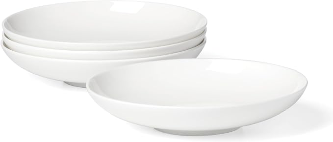 Lenox Studio 1414 Coupe Bone China Pasta Bowl Set for 4 | dishwasher safe, microwave safe | elegant coupe design | 1.8 inch, kitchen and dining essential, gift for women